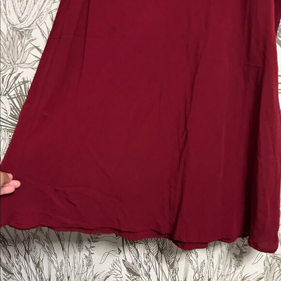 Ava & Viv 1X RedElegant Burgundy Midi Skirt Light - Picture 4 of 6